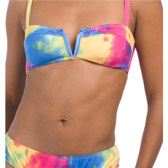 Lucky Brand Other - Lucky Brand Blue/Green /Orange Bikini Set Sz L NWOT